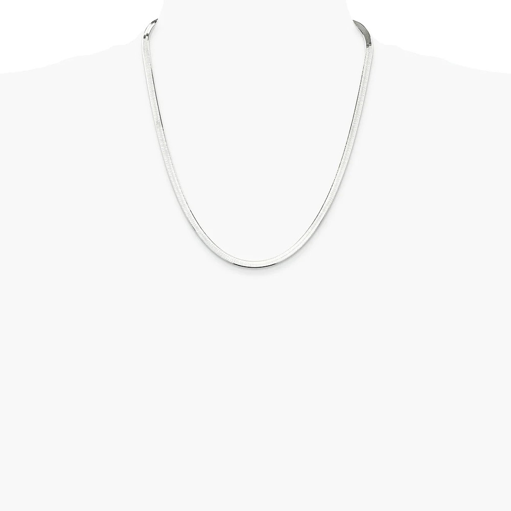 Sterling Silver 4.5mm Magic Herringbone Chain Necklace 16″-24″