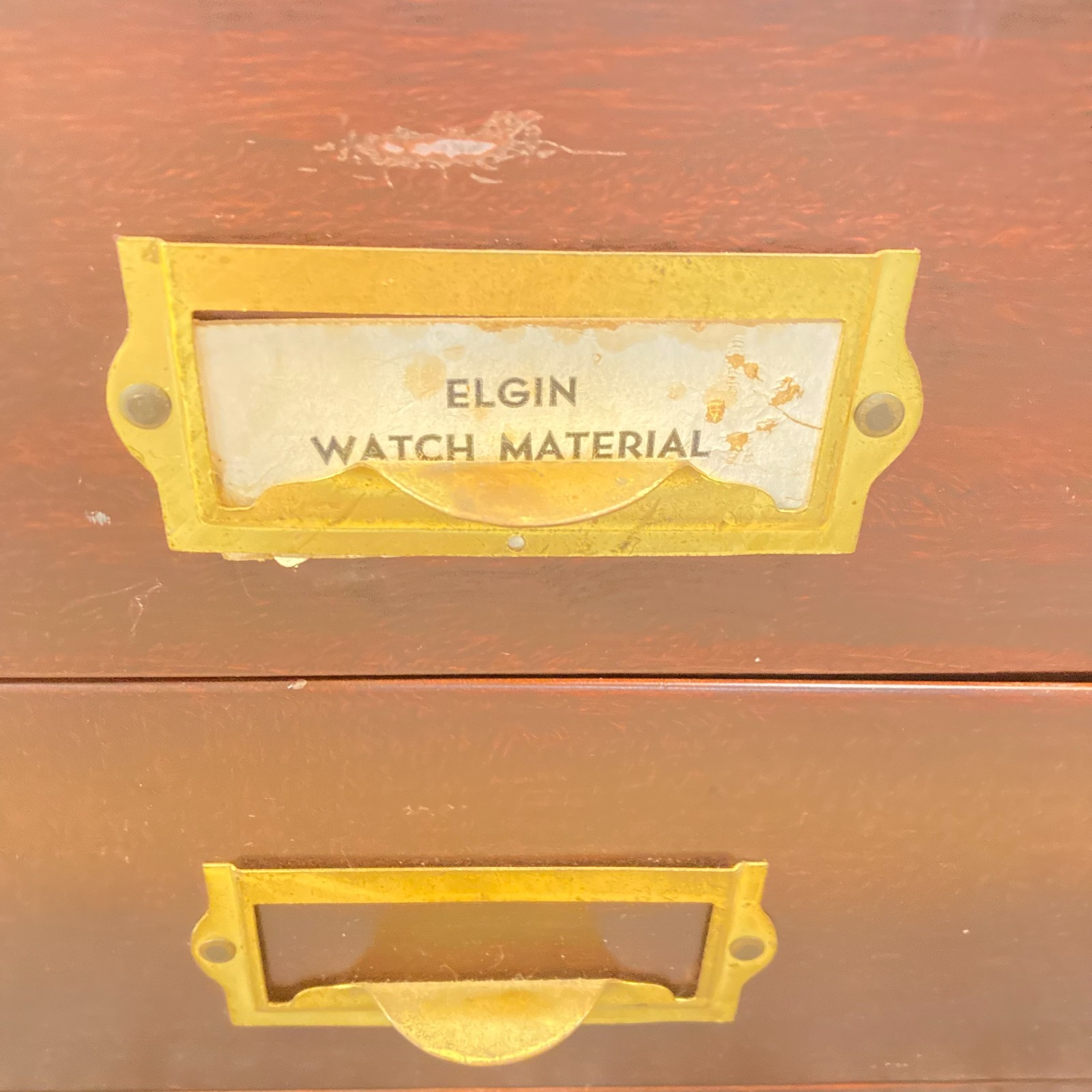 C&E Marshall Metal Cabinet 2 Drawer w/ Elgin Watch Material 200+ Pc