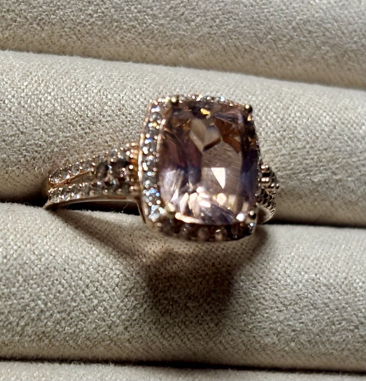 Jtv Coctail Morganite Simulant 18k Rose Gold Over Sterling Silver Ring