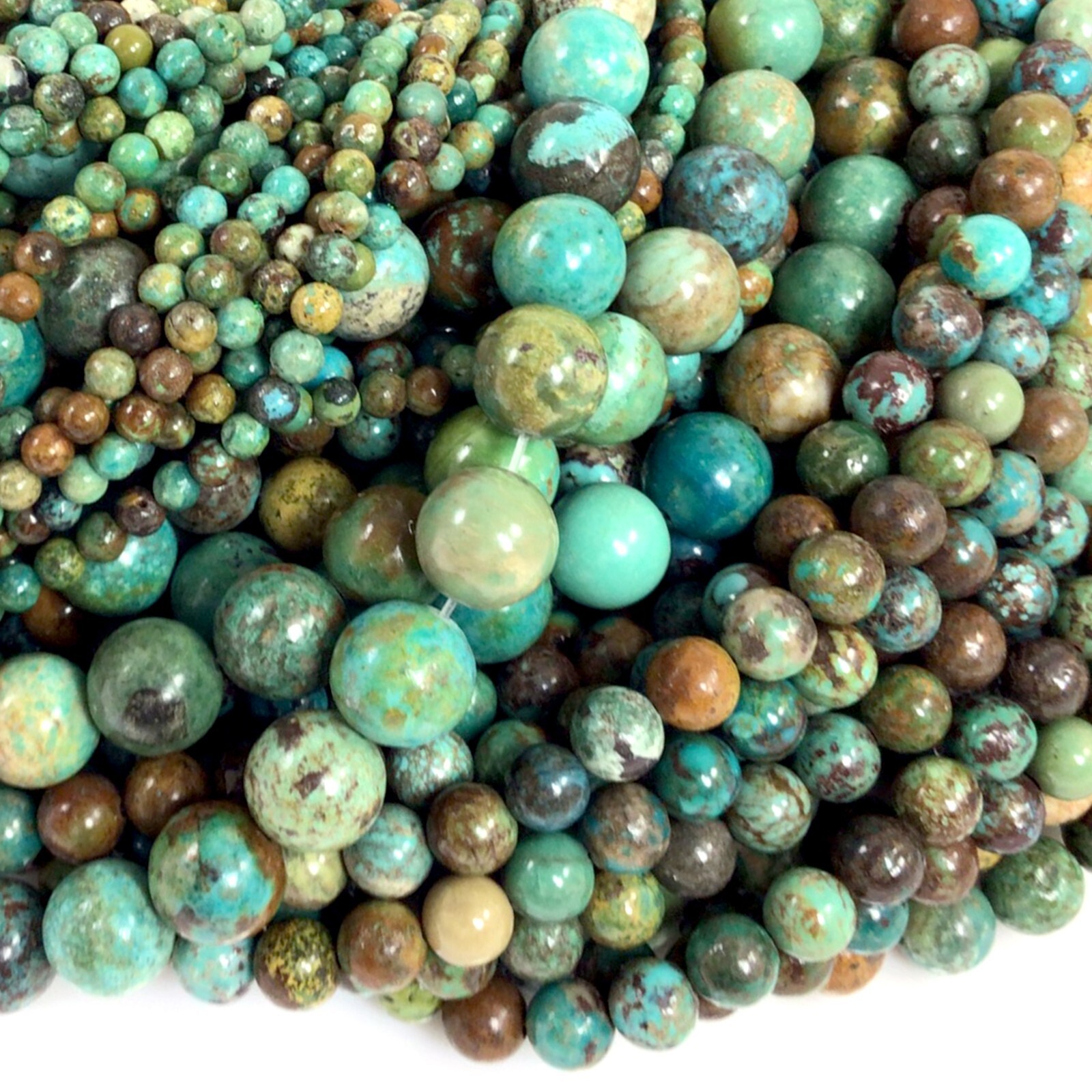 Grade AAA Natural Turquoise Round Loose Bead 15″ strand 4mm 6mm 8mm 10mm 12mm