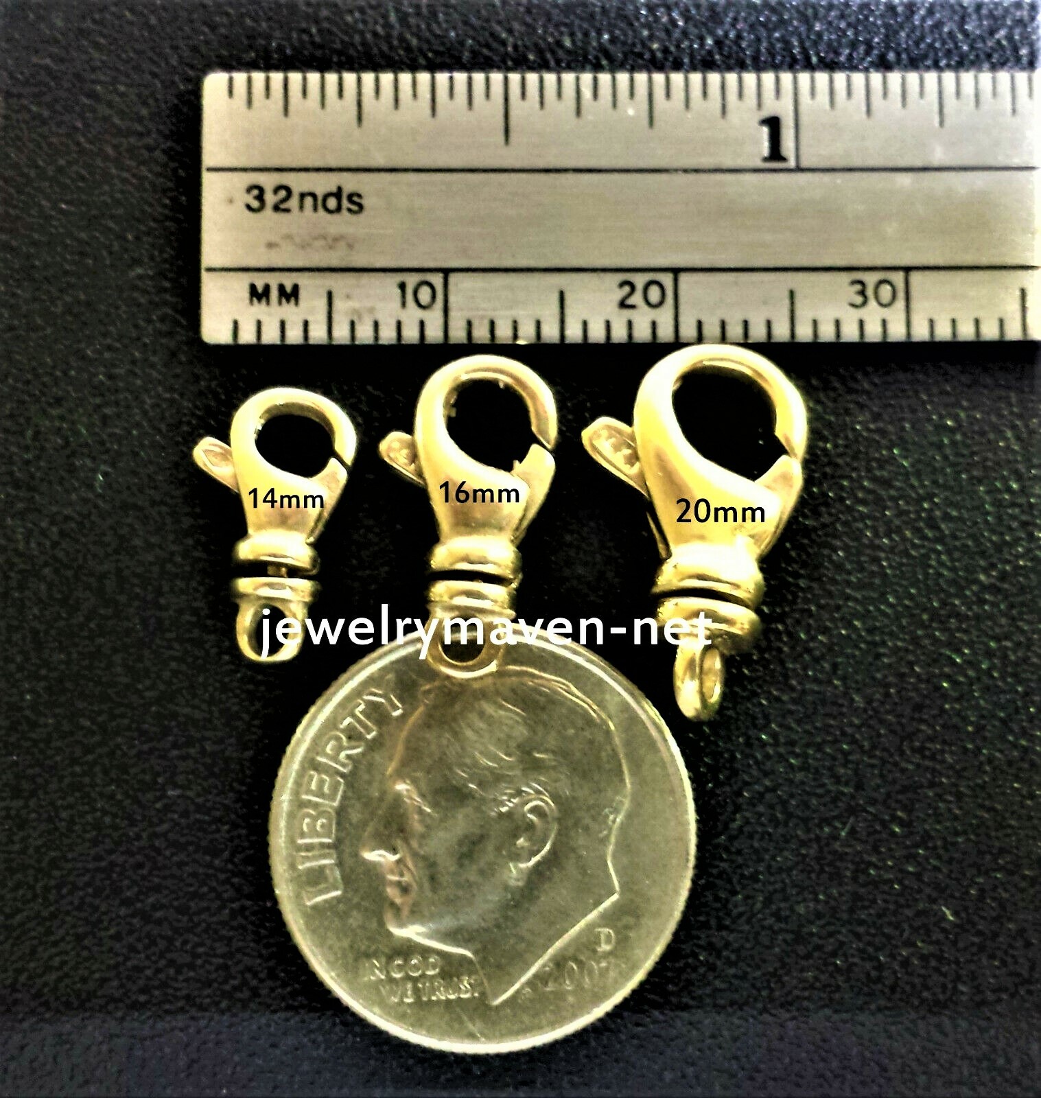16mm 14k Large Solid Yellow Gold Swivel Lobster Trigger Clasp ITALY