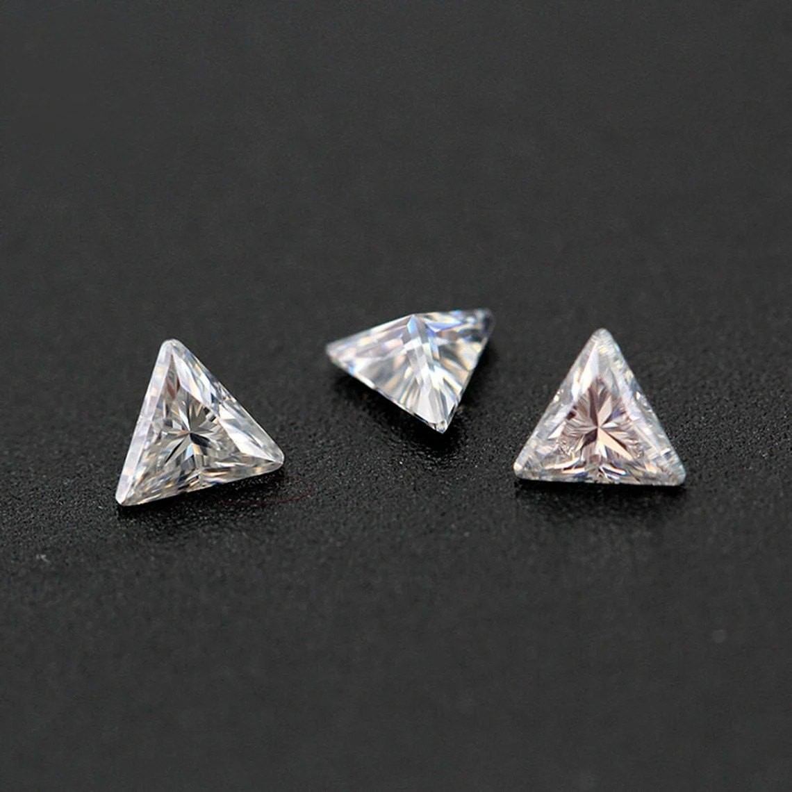 3x3mm Triangle D color Lab grown Diamond IF Clarity GIE Certified Loose Gemstone
