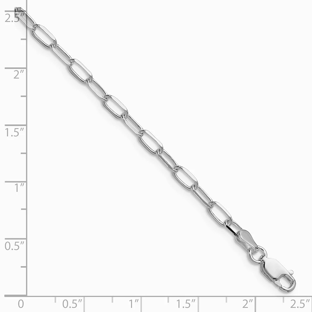 Sterling Silver RH-Plated 3.15mm Diamond-Cut Forzantine Chain Bracelet 7″-8″
