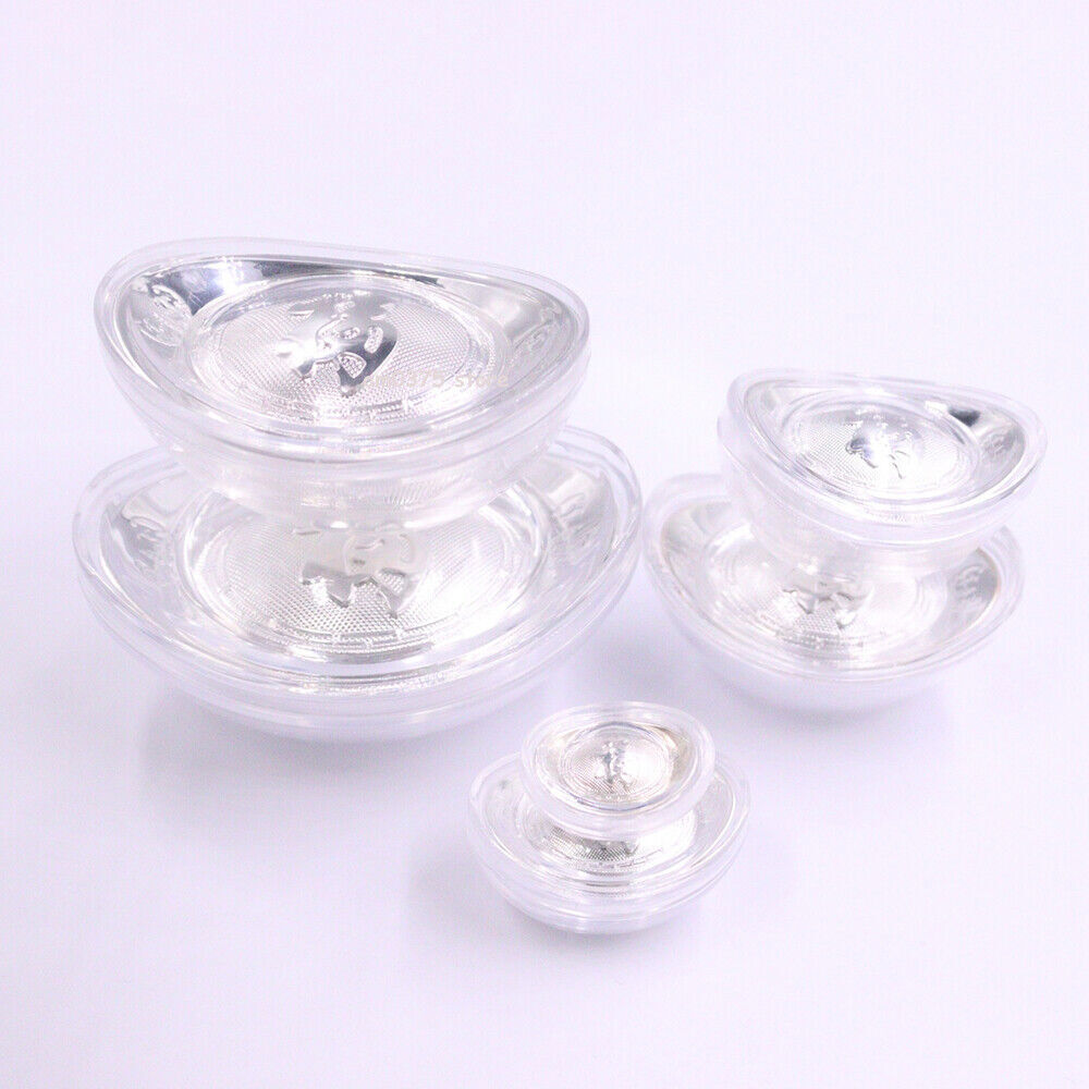 Pure 999 Fine Silver 福 Pattern Yuanbao Shape Silver Collection 5g/10g/20g