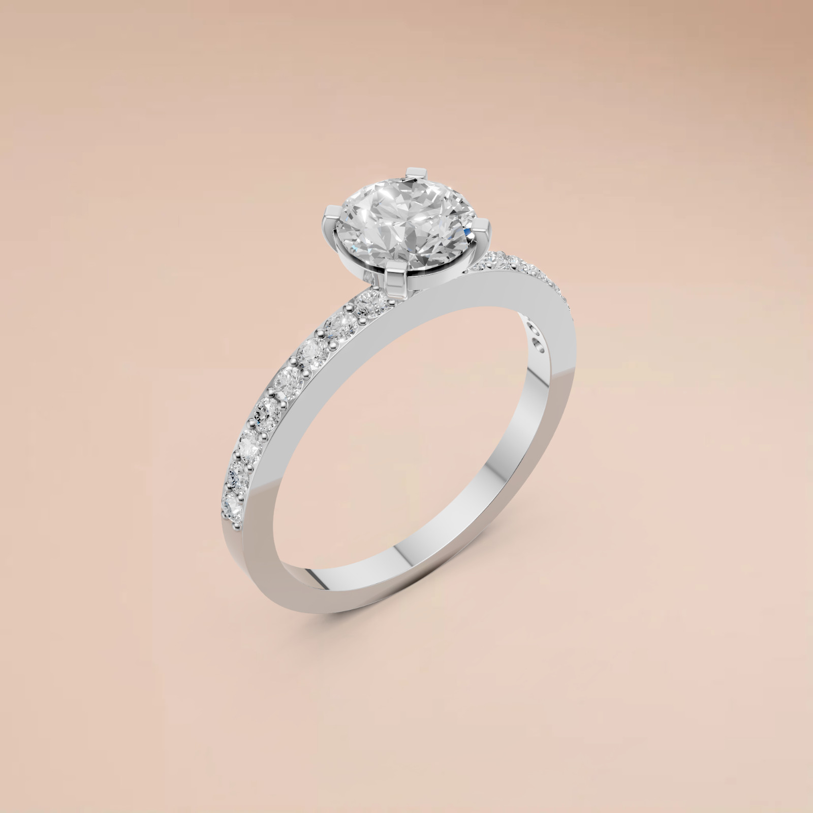 Celestia Aura Round Lab Grown Diamond Classic Solitaire Engagement Ring