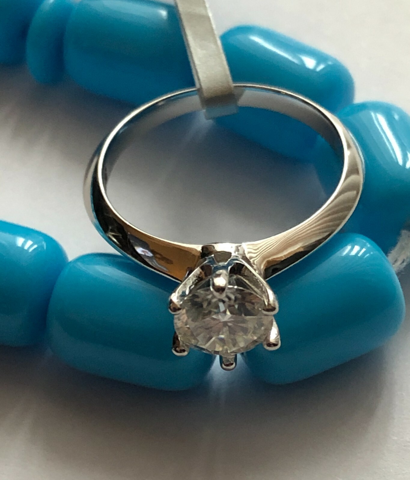 1 CT Moissanite Round CUT SOLITAIRE ENGAGEMENT RING 14K WHITE GOLD Filled