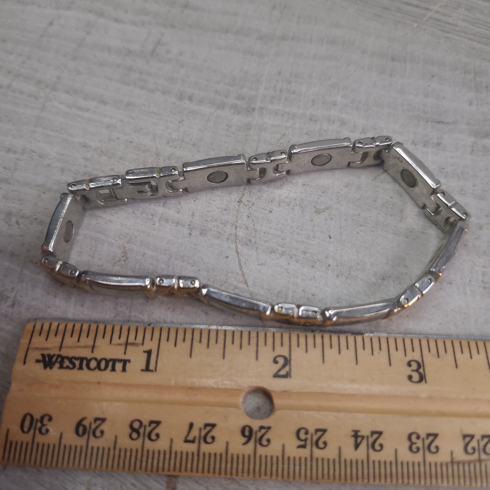 Silver & Gold Plated Magnetic Link Bracelet Two Tone Magnetic Bracelet