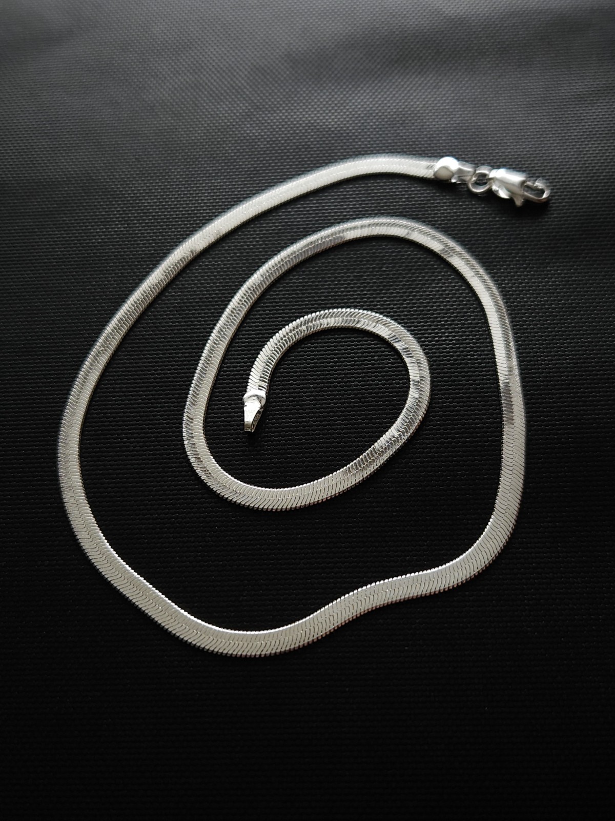925 Sterling Silver Herringbone Necklace 45cm 18″ 4mm Flat Chain Ladies Gift