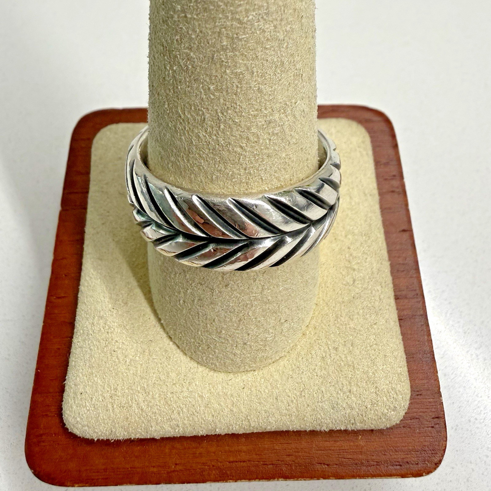 DAVID YURMAN Sterling Silver Chevron Band Ring