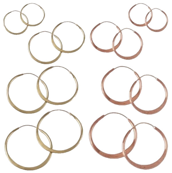 Hoop Earrings, Hand Hammered Brass Hoops, 2.25″, Sterling Wires, Endless Styling