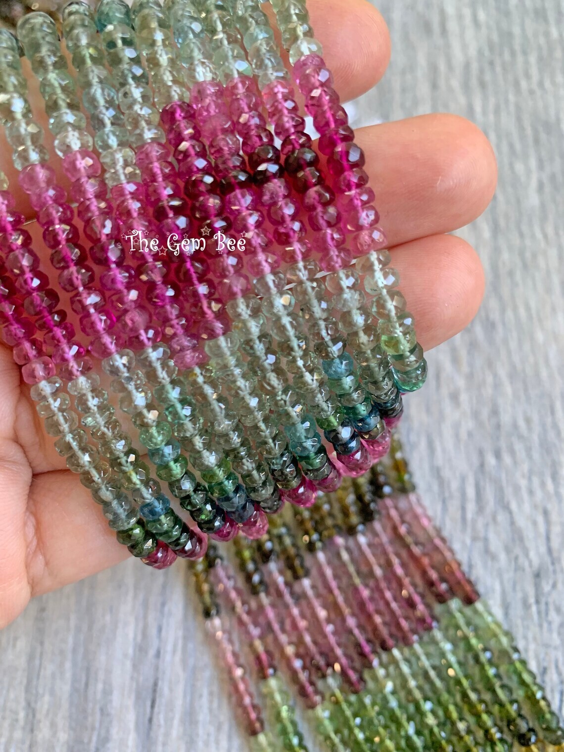 4.2mm Brazilian Tourmaline Faceted Rondelle Bead 16 inch strand