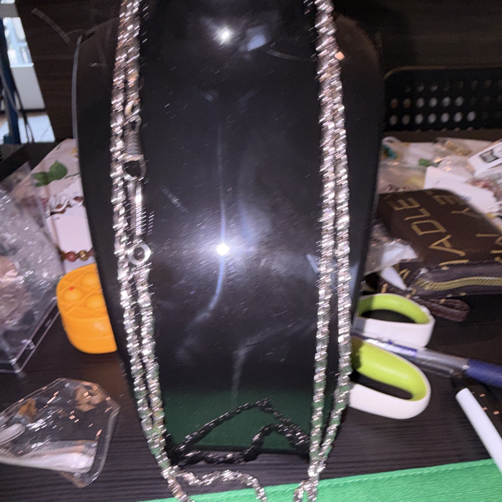 Silver Tone Metal Chain Necklace Lobster Clasp No Stone Undated Era