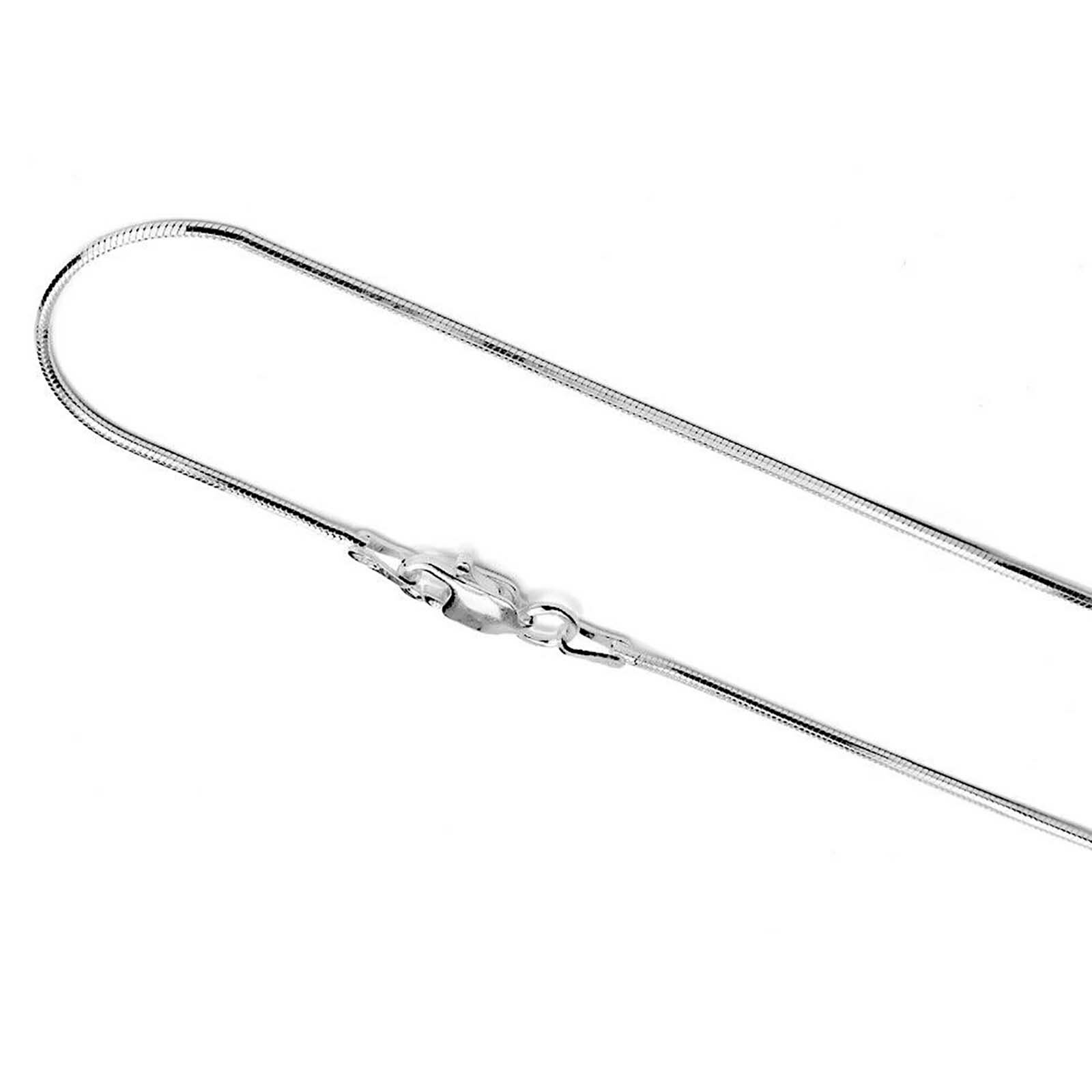 20″ 1.2mm Round Snake 925 Solid Sterling Silver Neck Chain Necklace