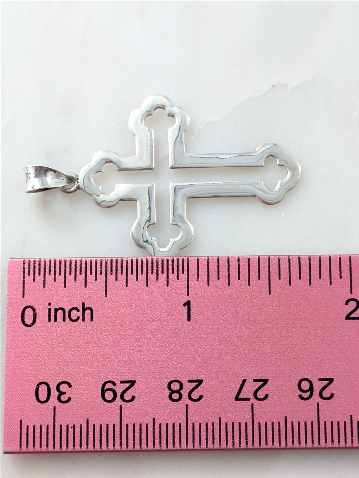 Vintage Solid Sterling Silver Botany Trefoil Cross Pendant 2 Grams