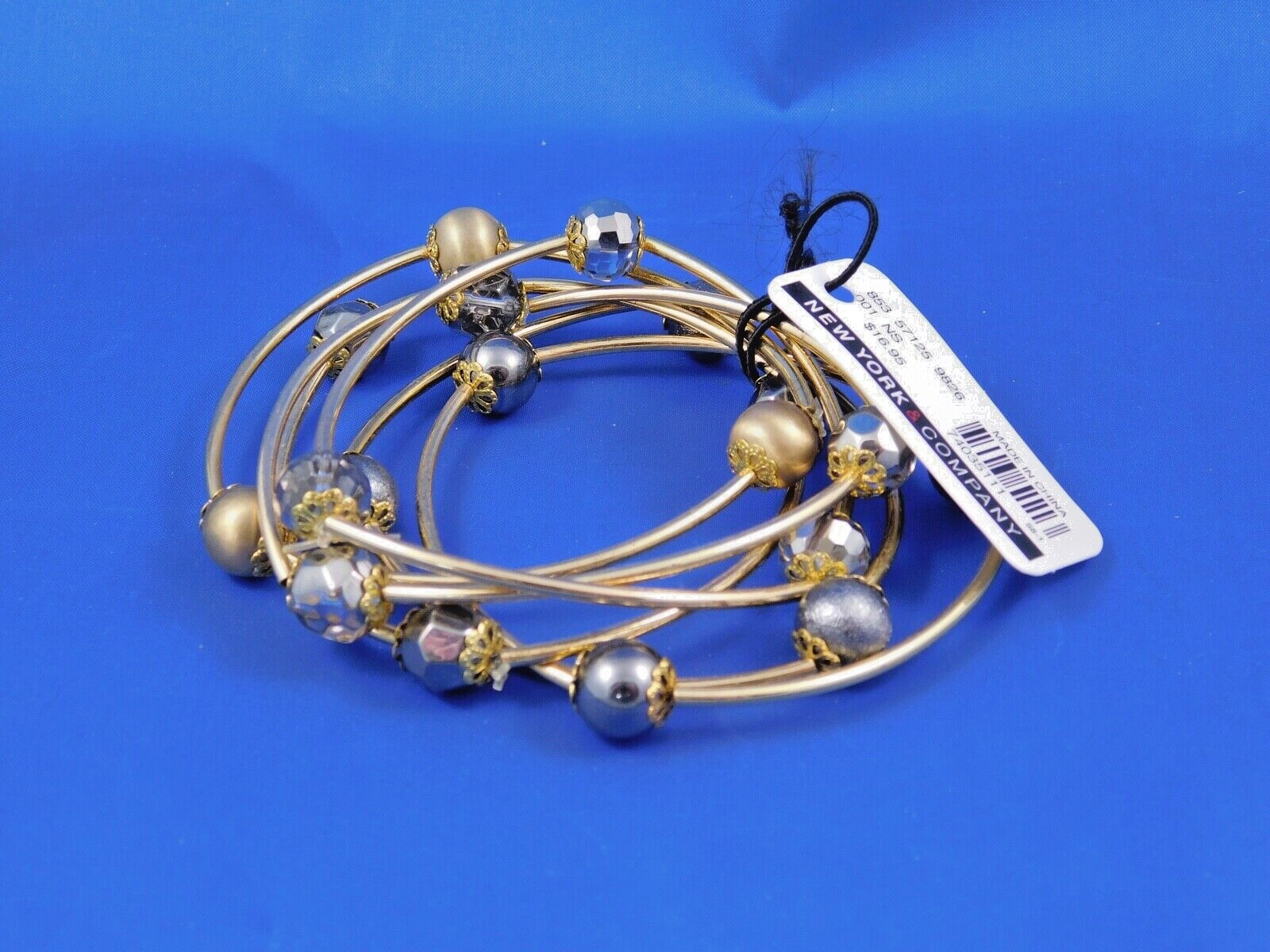 JEWELRY NYC MULTI BAND BRACELET NEW WITH TAG GOLD CRYSTAL FORMAL PROM DRESS