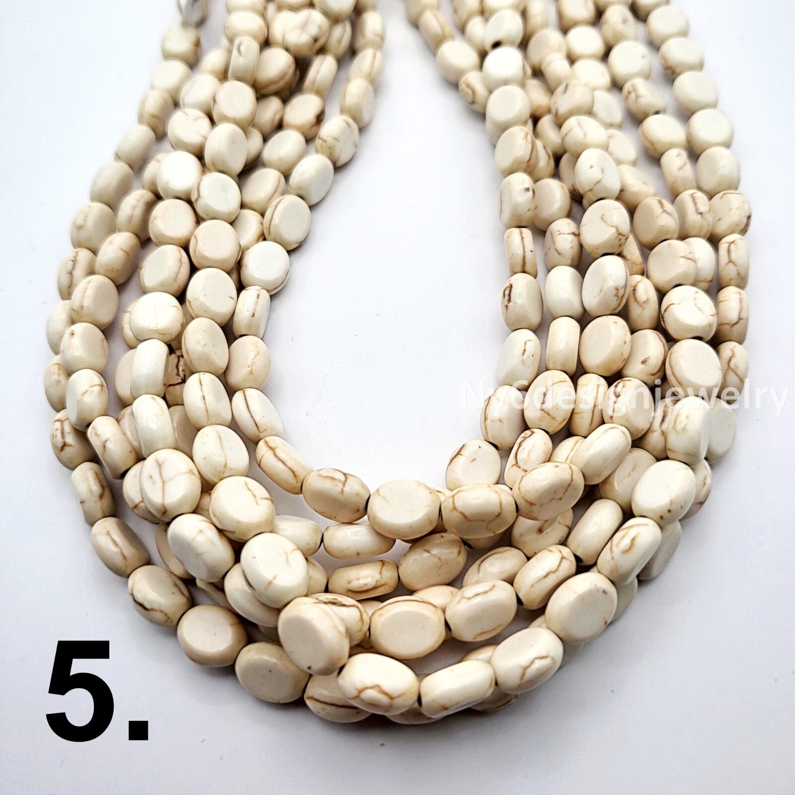 Multi Color Oval Bead AA Natural Gemstone Howlite Magnesite Turquoise Spacer 15″