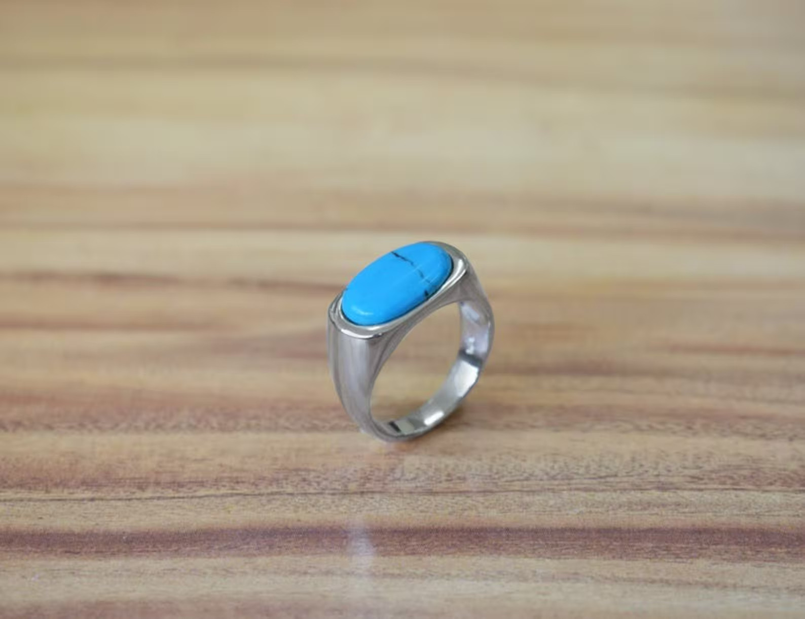 Premium 18k Gold Filled Turquoise Ring Birthstone ship by fedex