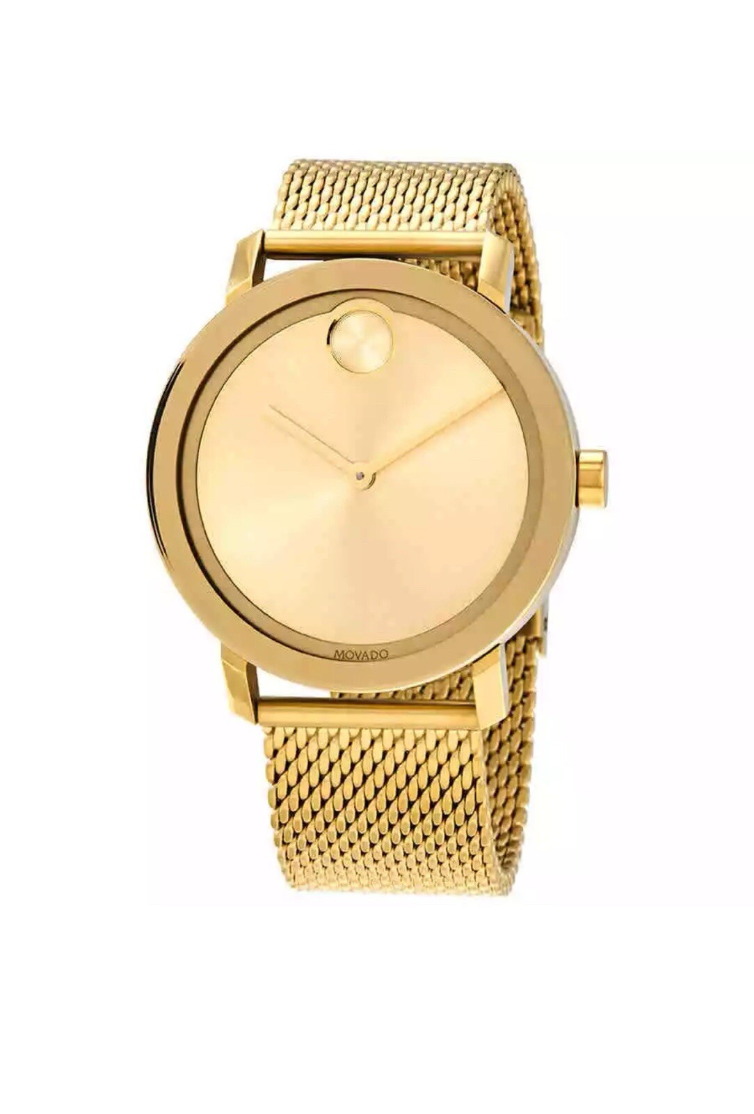 Brand New Movado Bold Men’s Yellow Gold Mesh Bracelet Watch 3600560