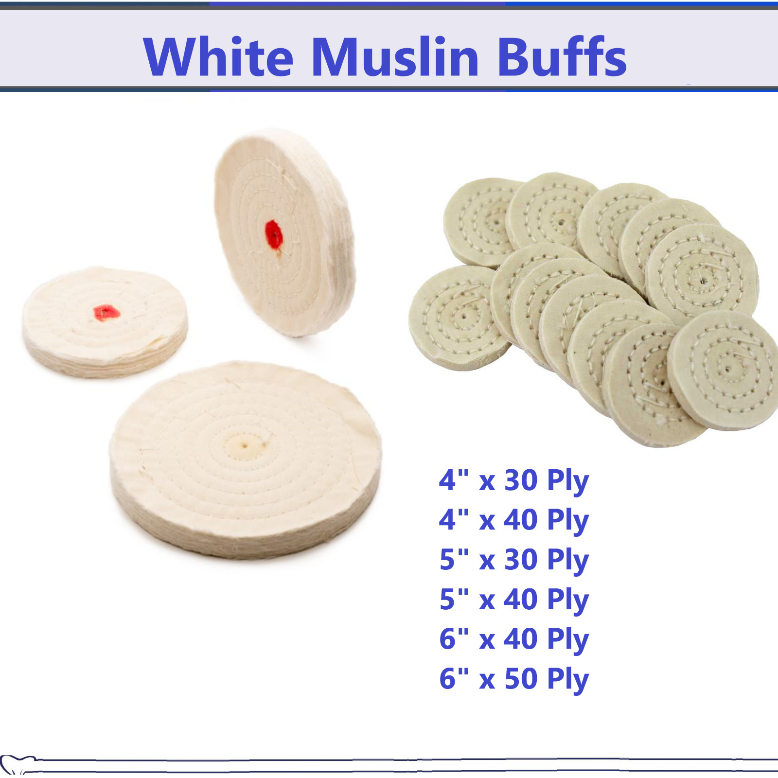 Dental Lab Muslin Buffs Buffing Polishing Lathe Wheels 6″ 5 ” 4″ 3″ Jewelry USA