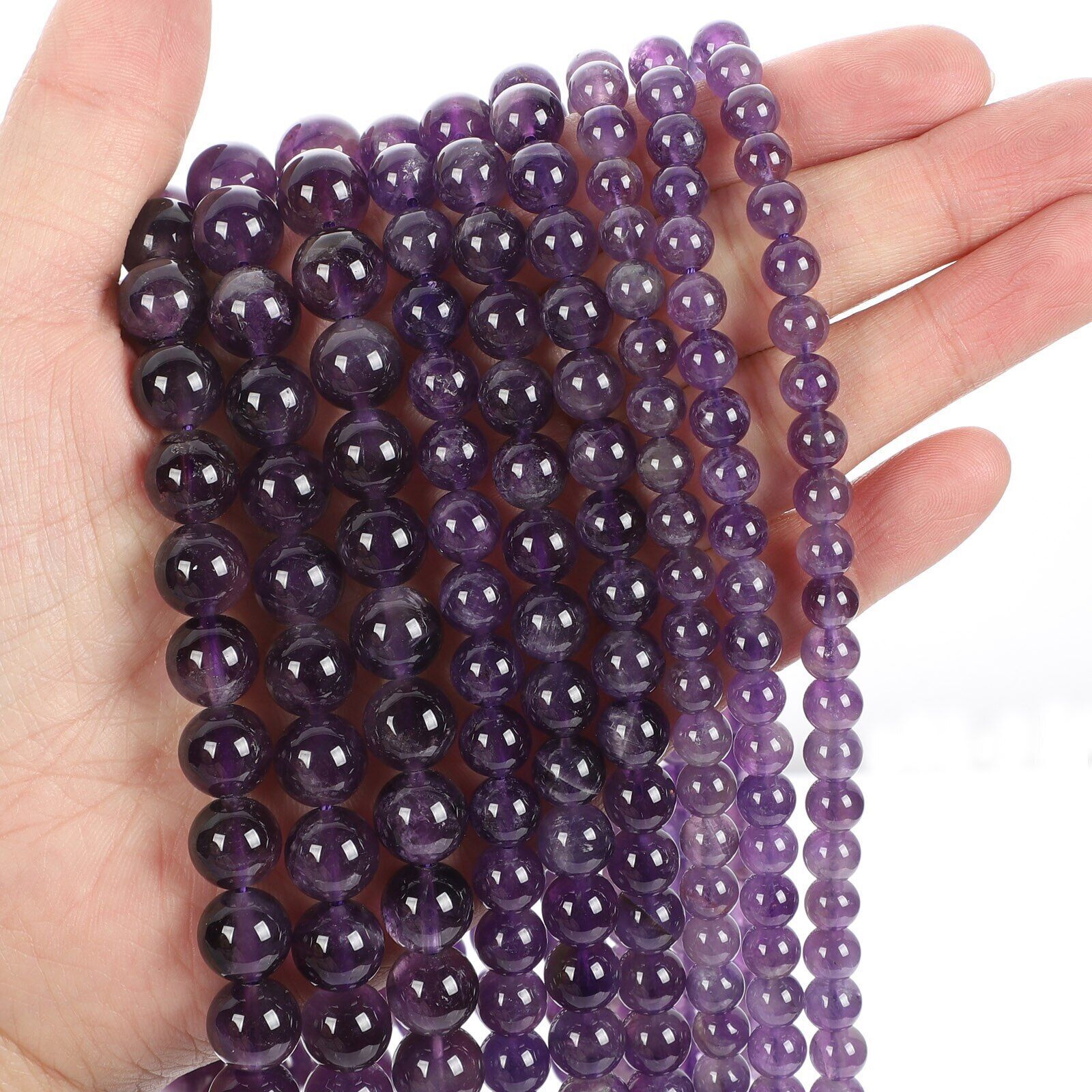 Natural Gemstone Round Spacer Loose Beads Jewelry Making 4mm 6mm 8mm 10mm 12mm