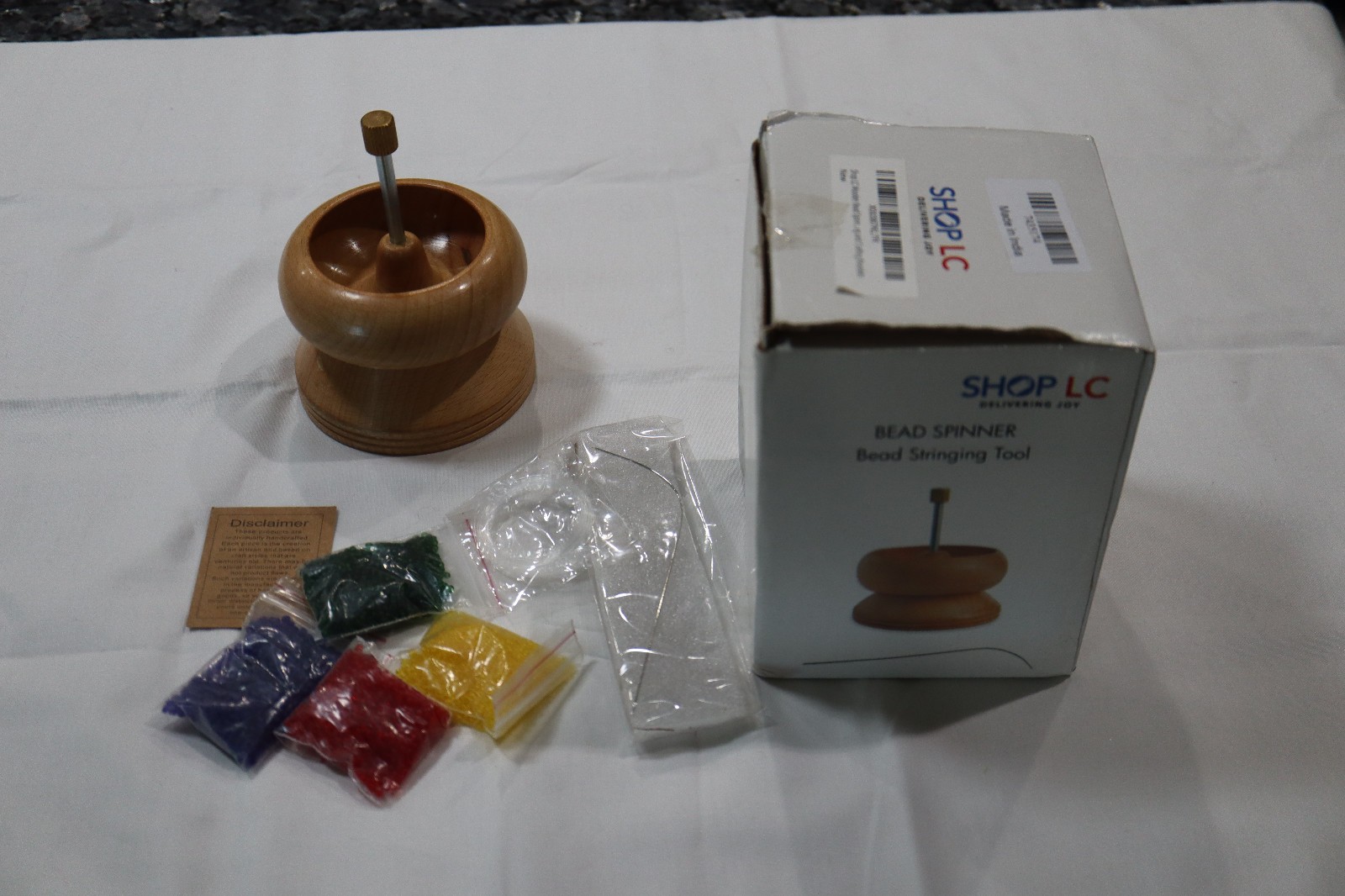 Bead Spinner Premium Hardwood inc. beads, extra stringing tool new in box