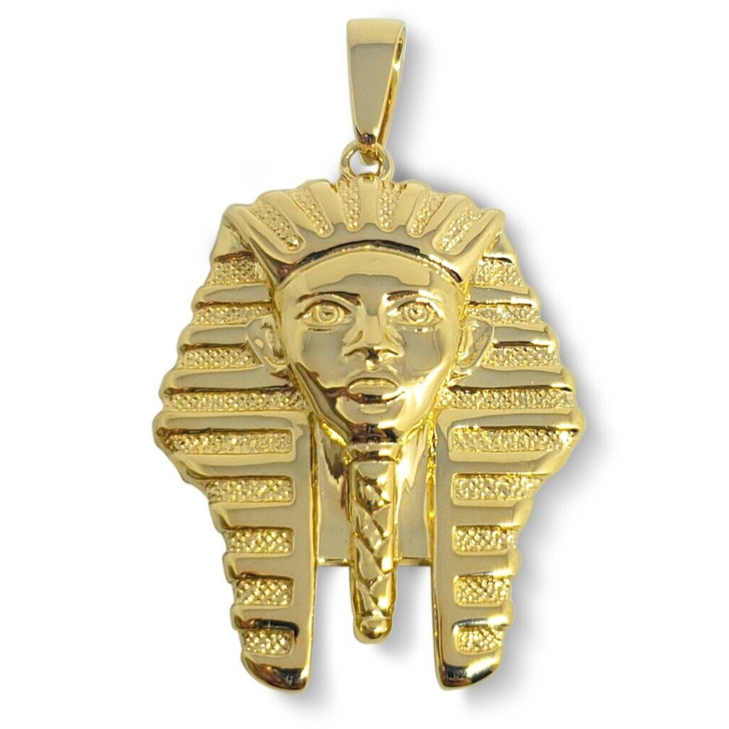 Solid 18K Yellow Gold King Tut Pendant Gold Pharaoh Pendant, 8.8 grams