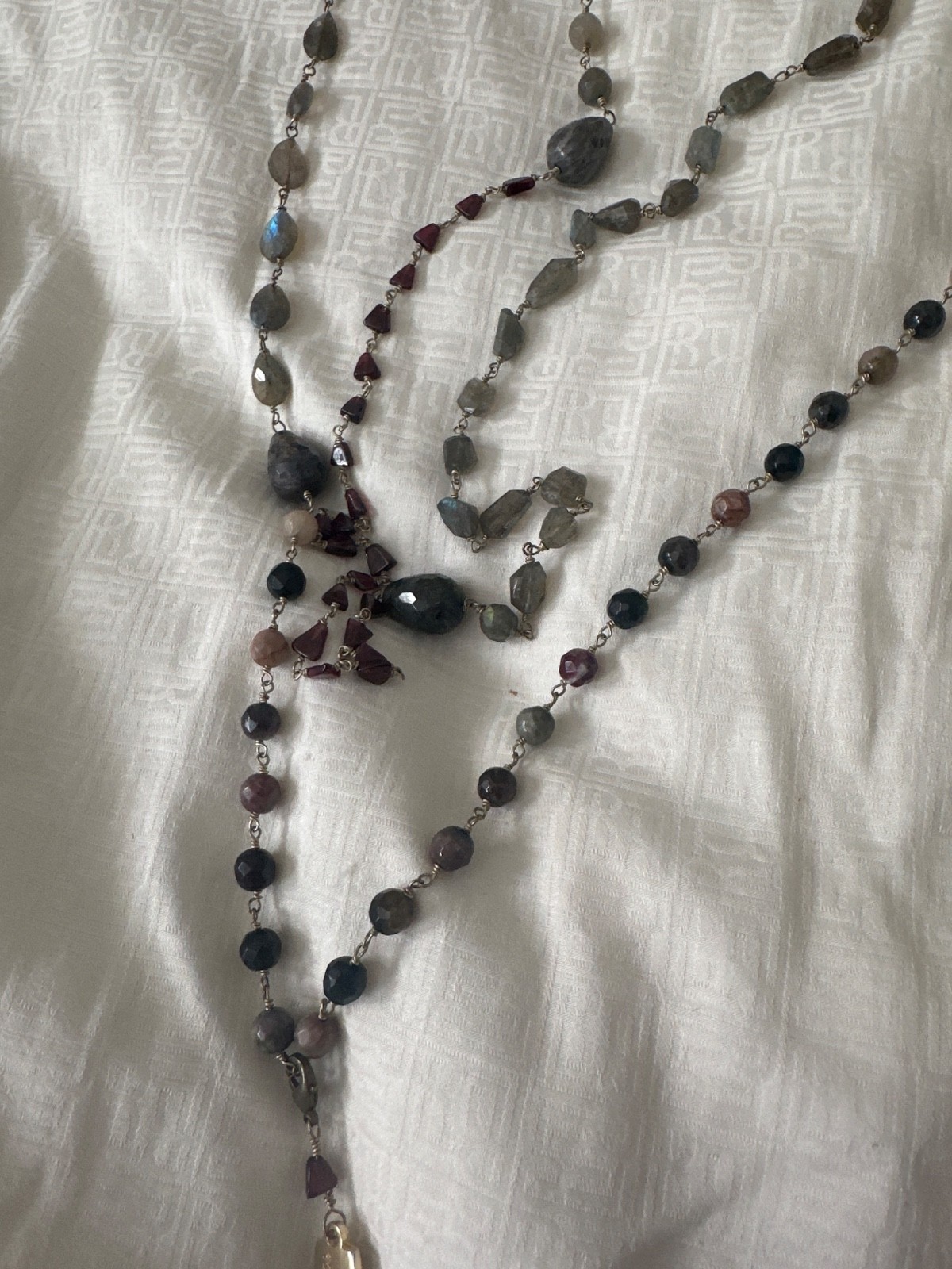 : Authentic Rosantica Milano Archive Layered Gemstone & Tassel Statement Necklac