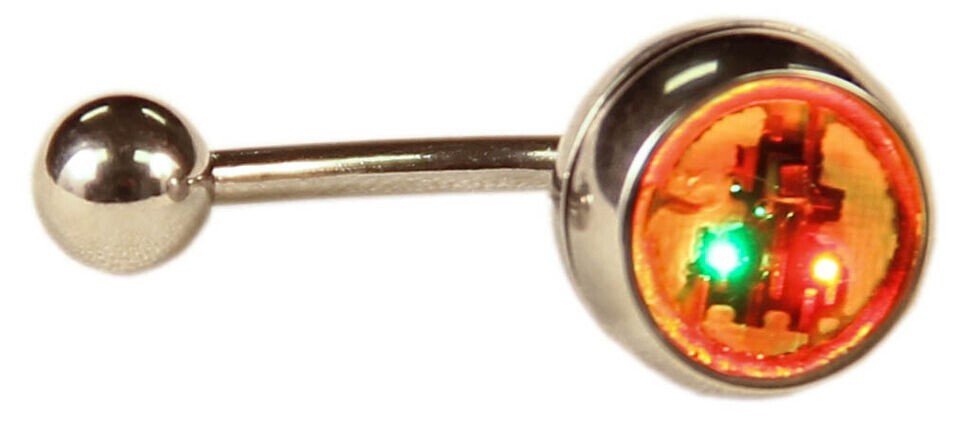 LED Multi Color Light Up Belly Button Navel Ring -Soft, Auto Color Changing