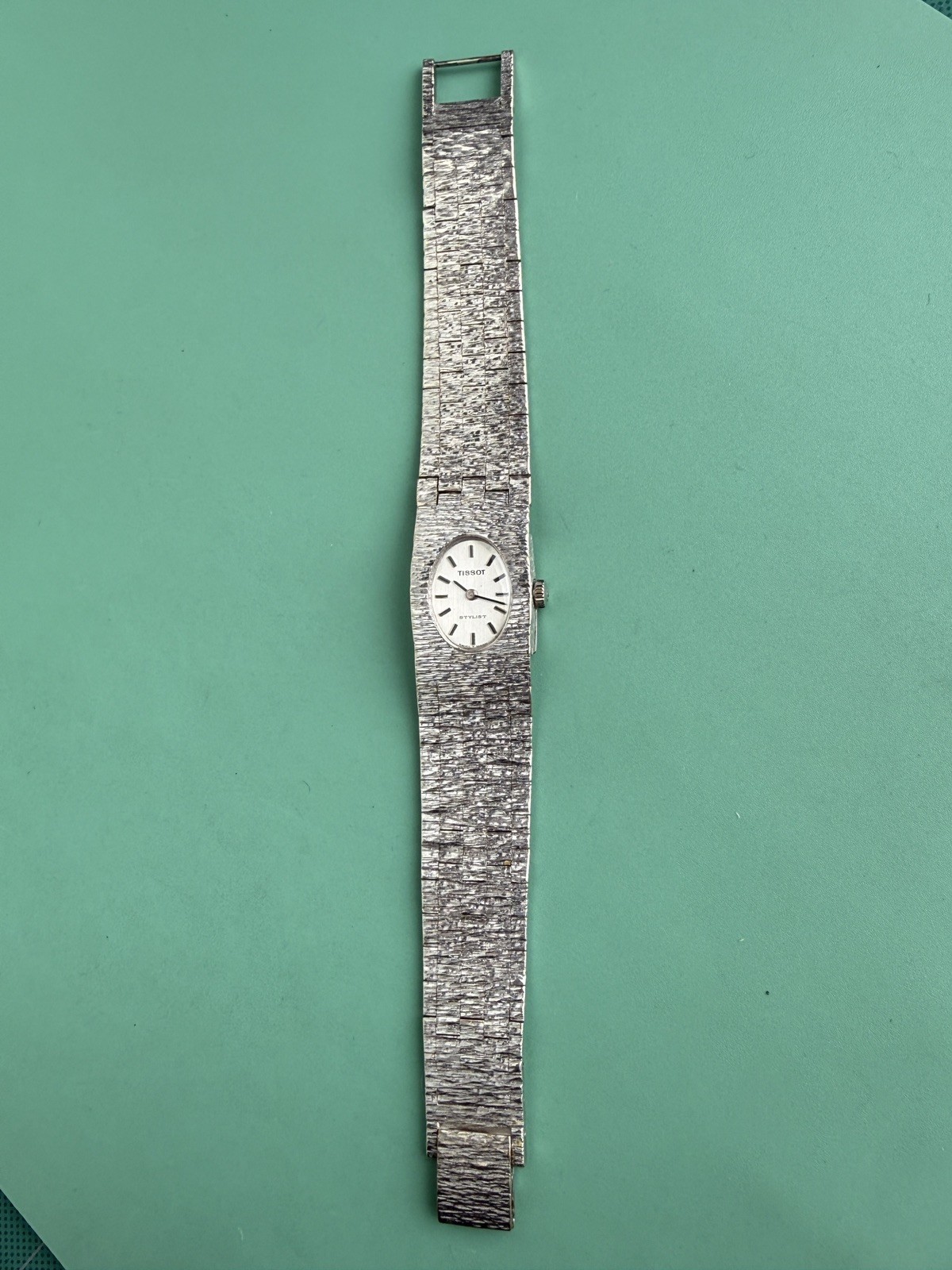 Tissot Stylist Ladies Vintage Watch Swiss Made Manual Wind Works 19MM 6.5″ Rare
