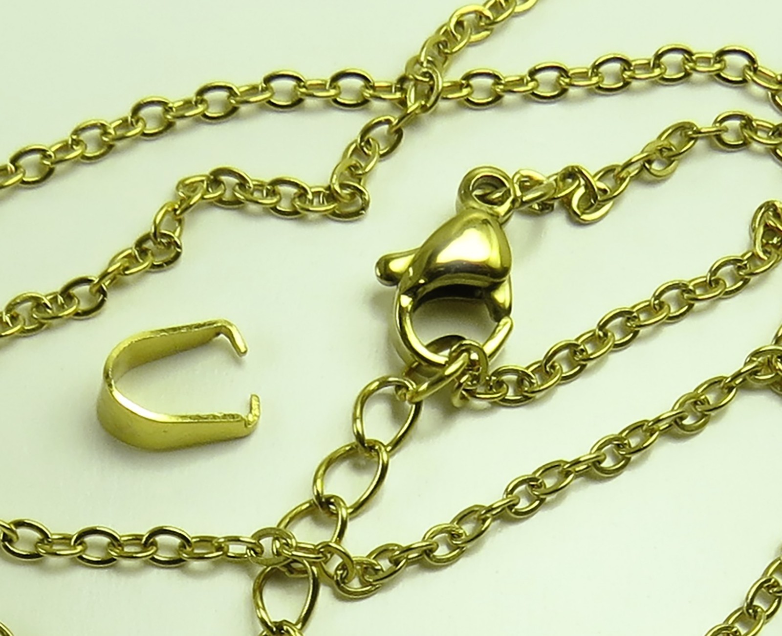 Golden Stainless Steel Necklace, Cable Link, 18″ with 2″ Extender, Lobster Claw