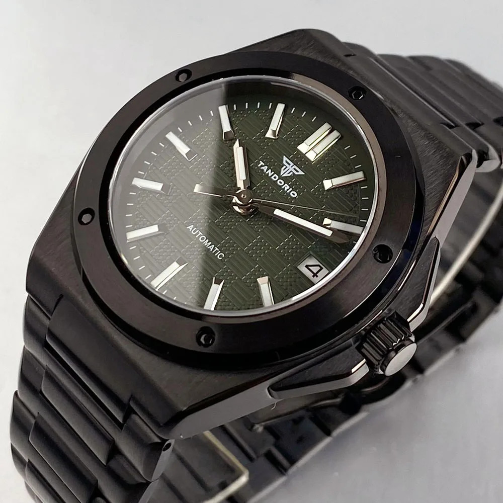 Tandorio Engineer Style Men’s Mechanical Watch For Japan NH35 Black PVD Case