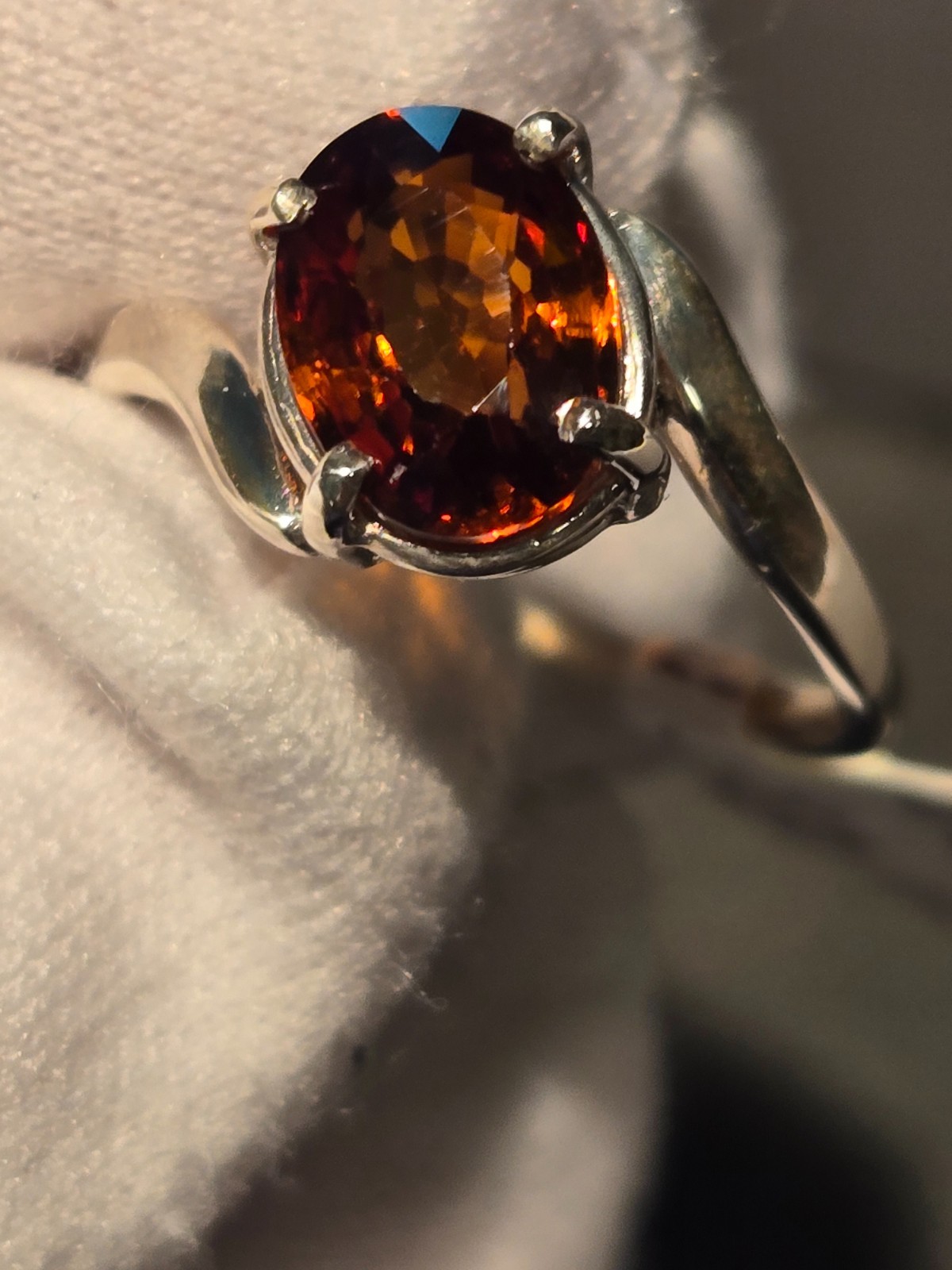 FINE IMPERIAL ZIRCON STERLING SILVER RING! 2.86CT, RICH COLOR, DEPTH, LUSTER!!