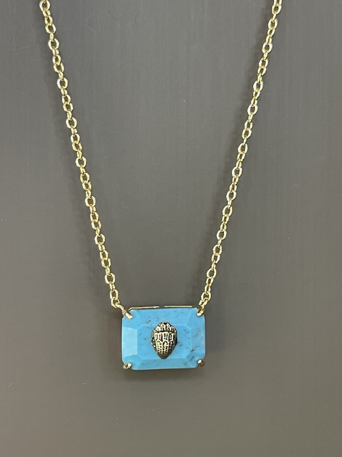 Kurt Geiger London Turquoise Eagle Head Pendant Necklace NWT