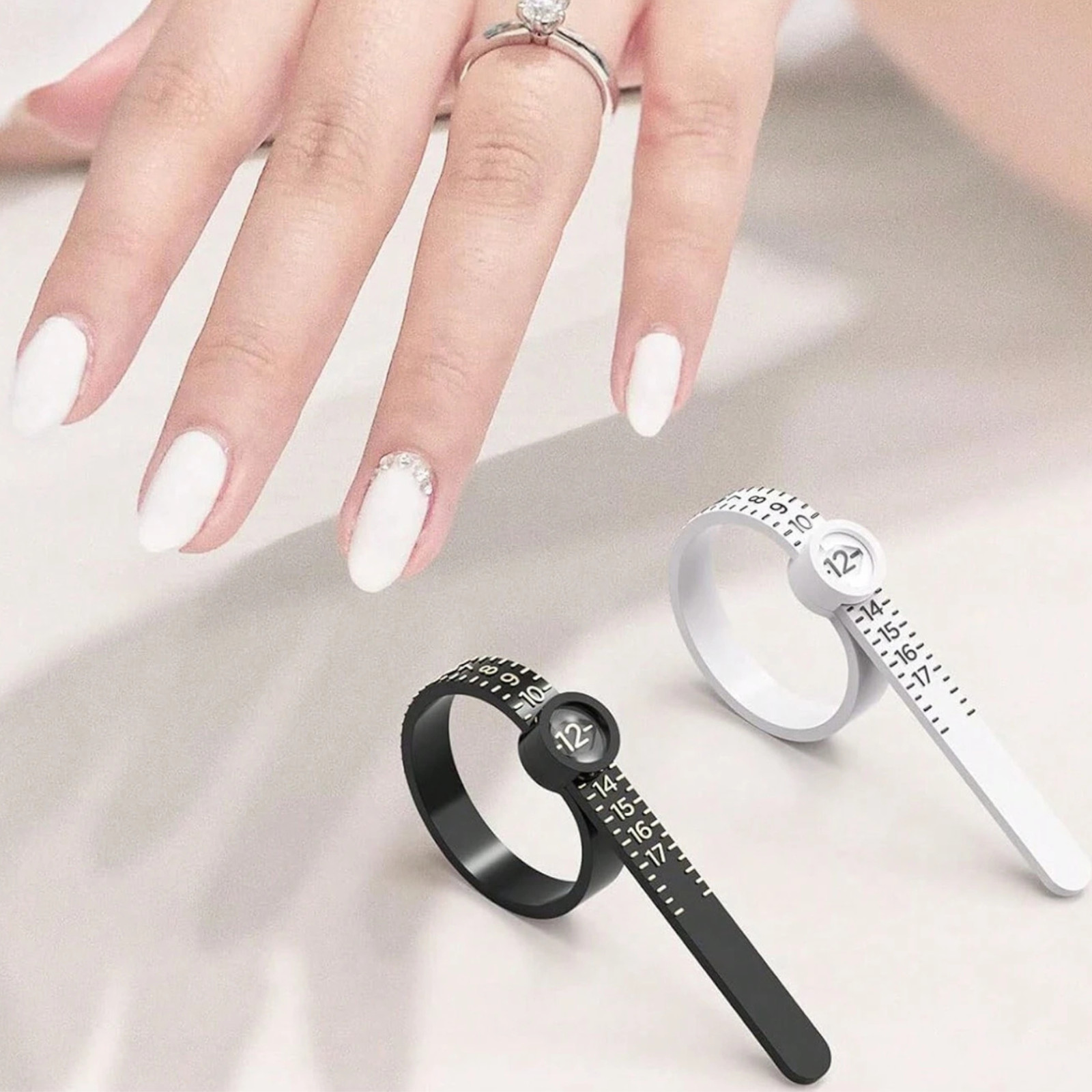 Ring Sizer Finger Measure Gauge US Sizes 1-17 Reusable Ring Sizer Measuring Tool