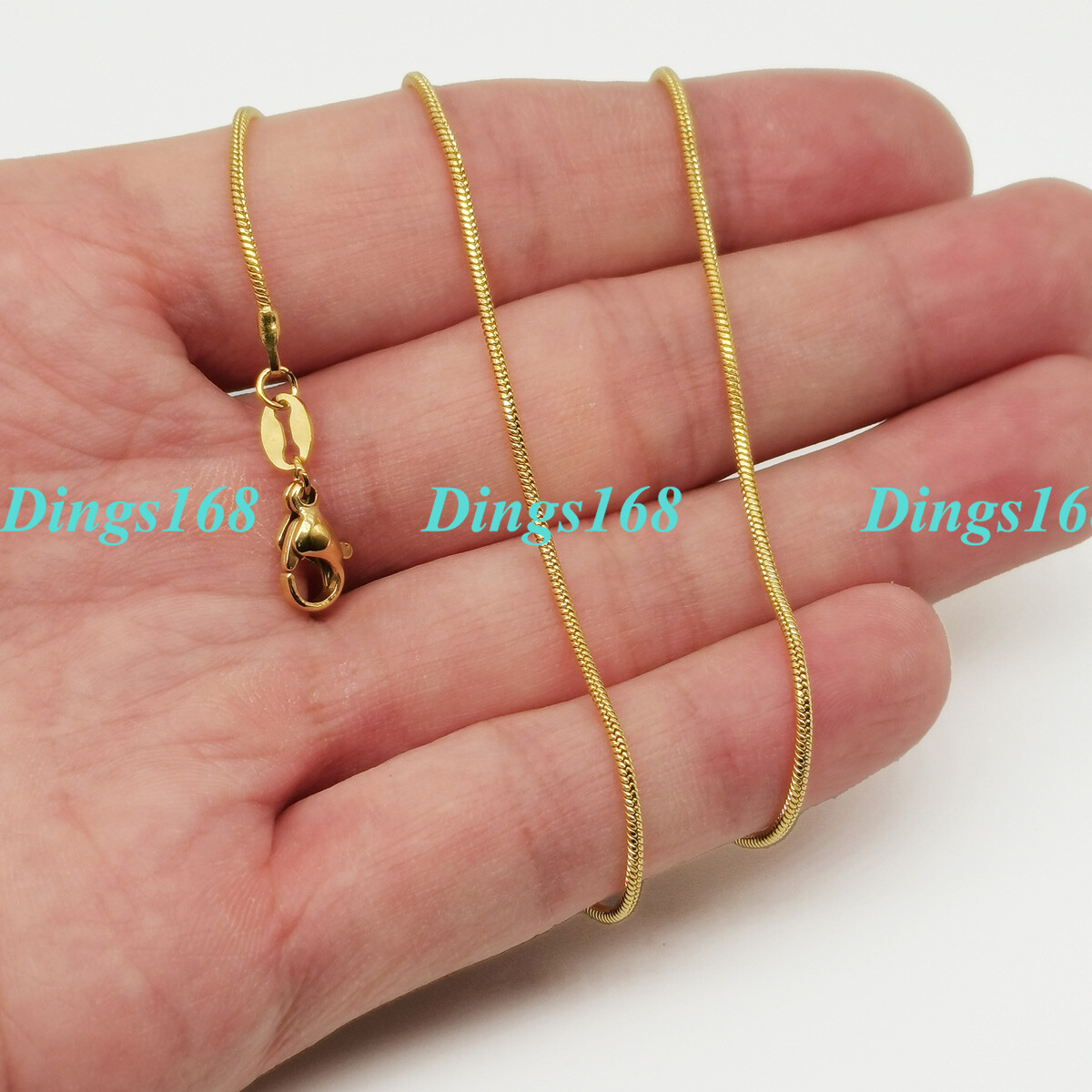 18K Gold Filled HypoAllergenic Italian 1.2mm Thin Snake Chain Necklace 16-38inch