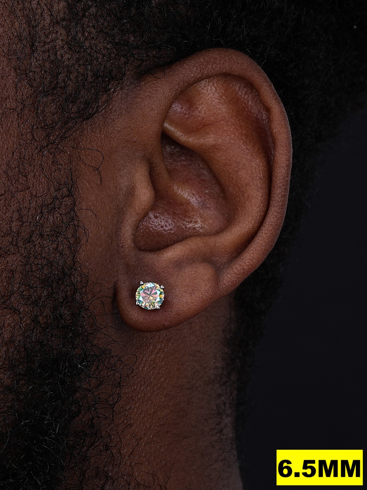 Rainbow Opal Moissanite Screwback Stud Earrings 925 Silver 3-8mm Passes Tester