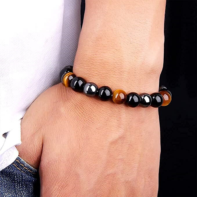 Handmade 8mm Mix Natural Round Gemstone Bead Healing Men Women Bracelets Jewely