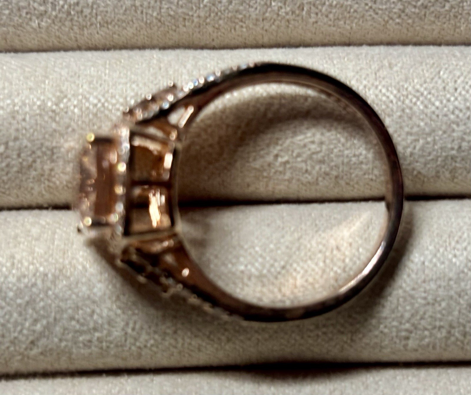 Jtv Coctail Morganite Simulant 18k Rose Gold Over Sterling Silver Ring