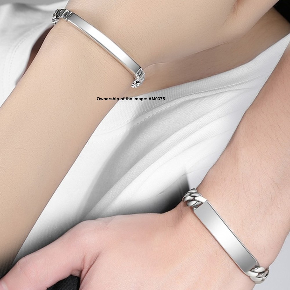 Pure 925 Sterling Silver Curved Plate Curb Link Chain Bracelet Unisex Jewelry