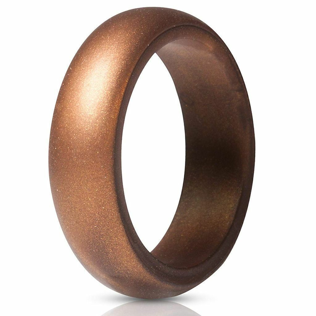 7pcs Flexible Silicone Wedding Ring Womens Engagement Sport Rubber Band Size 5-9
