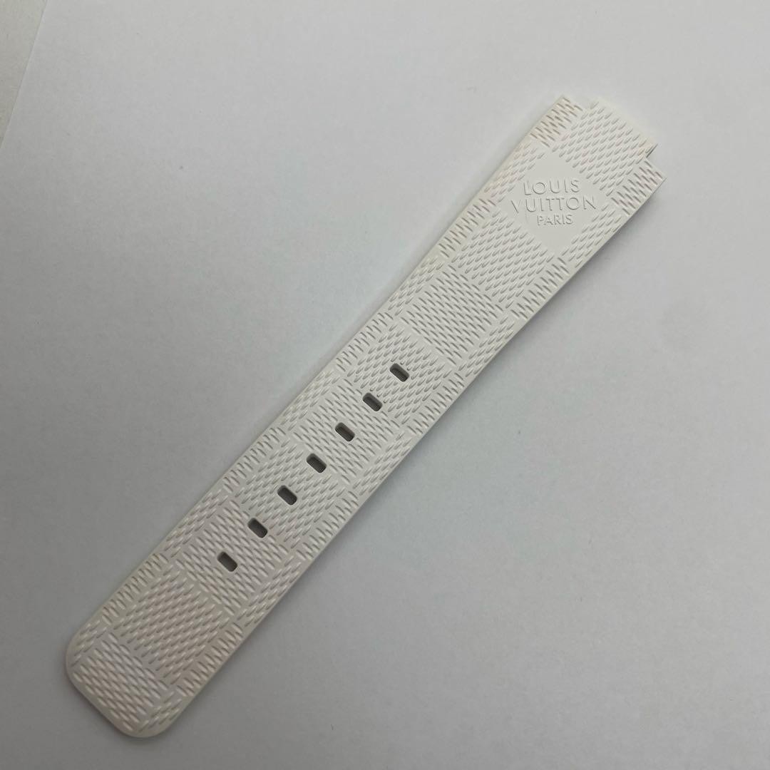 LOUIS VUITTON Tambour Horizon Rubber Watch Strap White R15062 BW1118