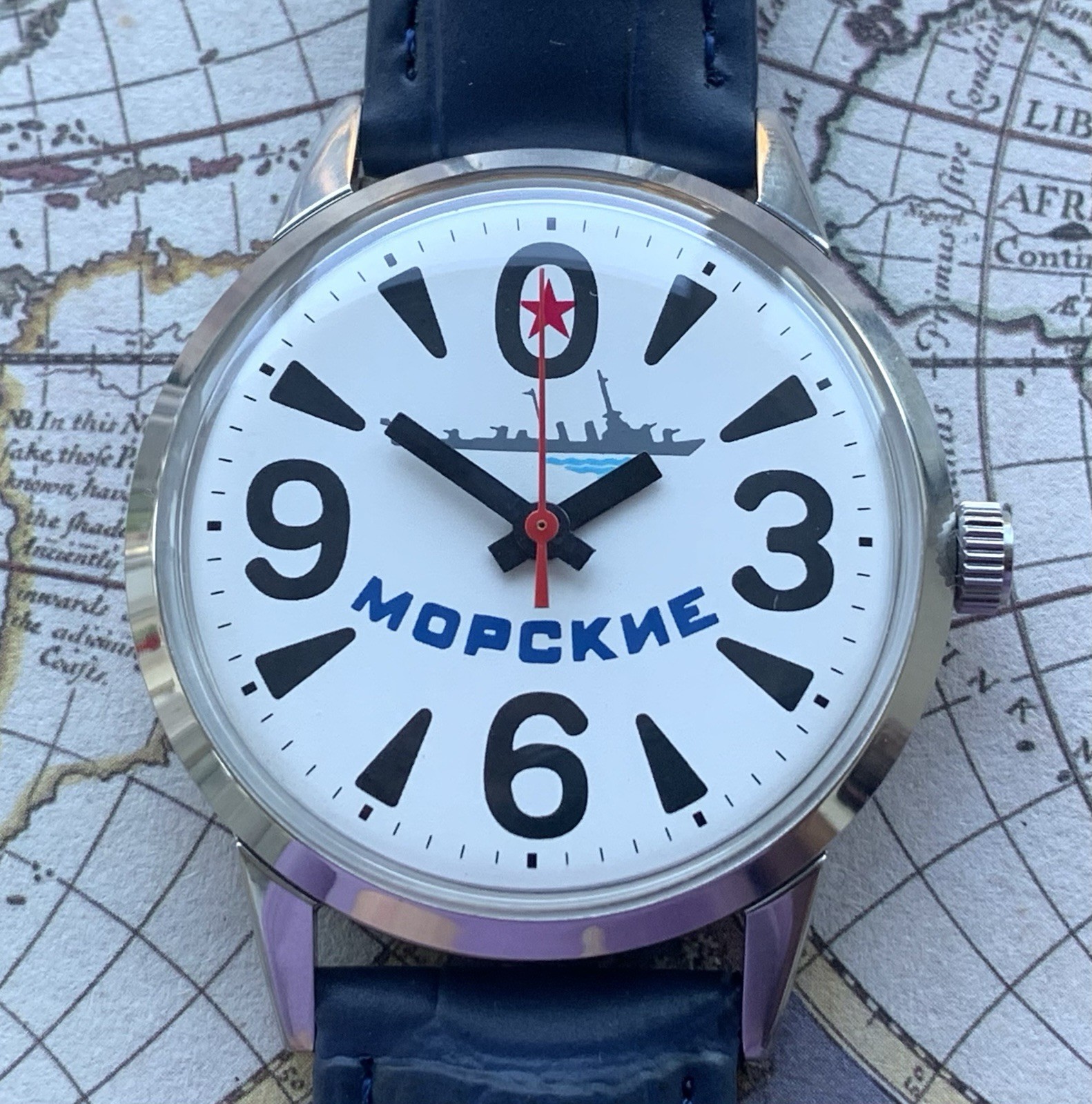 Raketa Big Zero Morskie Custom Watch Serviced USSR Raketa 2609HA Steel 36mm