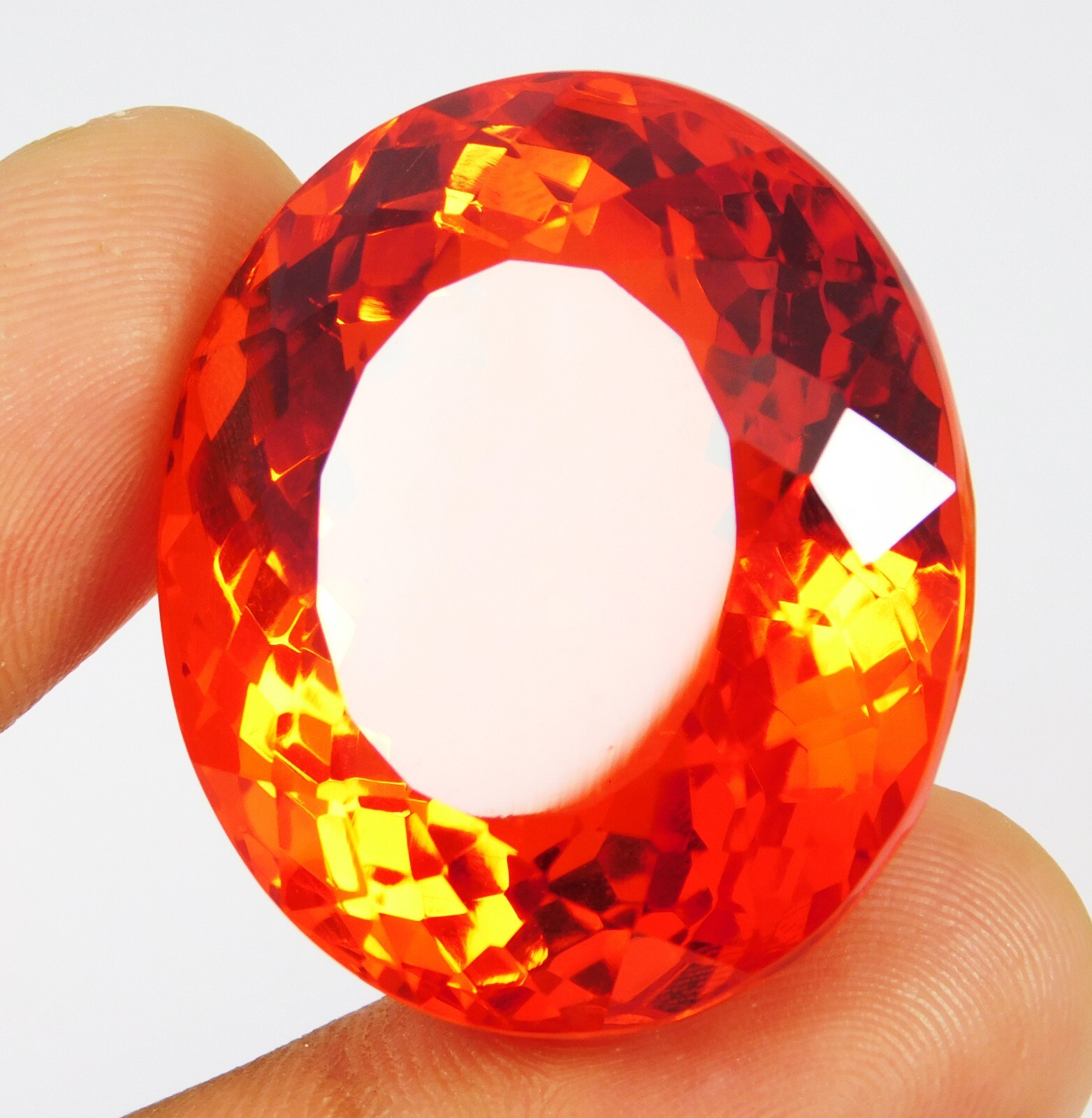 Certified 140.05 Ct Mexican Fire Opal Red Orange Oval Cut Natural Gemstone Huge