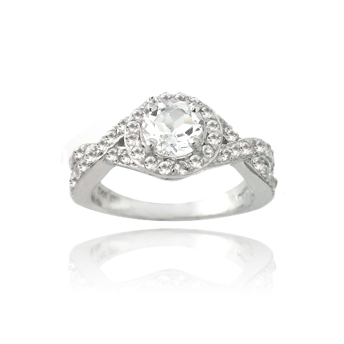 925 Silver 2.8ct White Topaz Infinity Ring