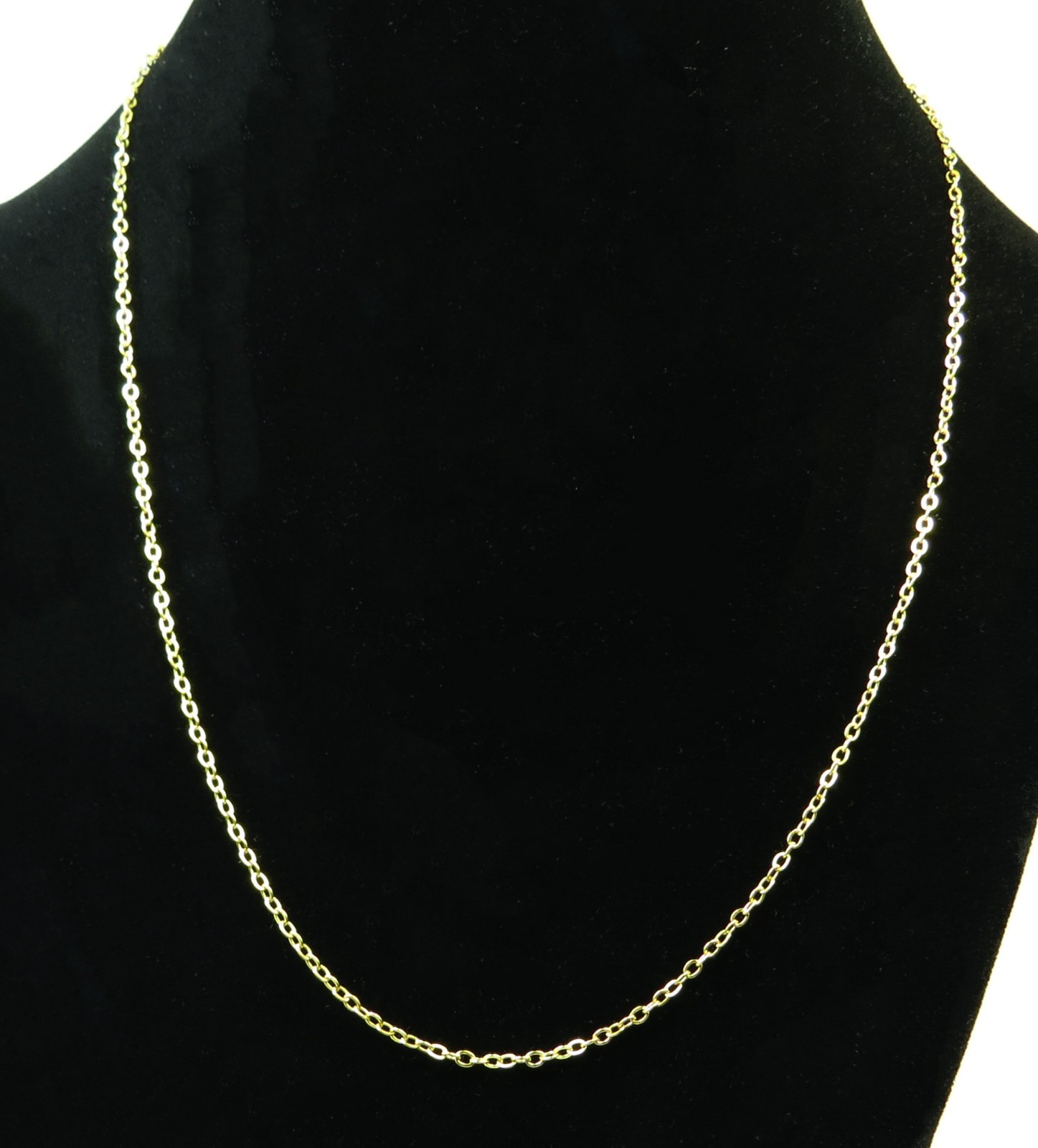 Golden Stainless Steel Necklace, Cable Link, 18″ with 2″ Extender, Lobster Claw