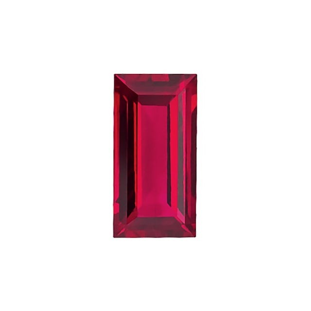 Baguette Fine Cut Lab Created Synthetic Ruby Loose Gemstone For Assorted Jewelry