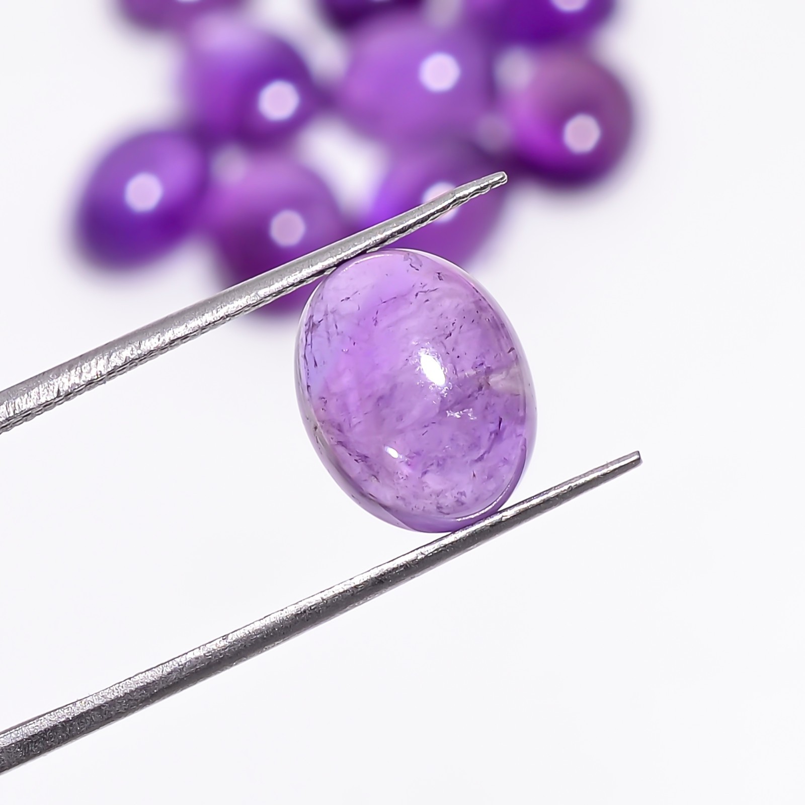 Natural purple Amethyst Oval Shape Gemstone Cabochon 10 Pc Lot 29 Cts 10X8X5 mm