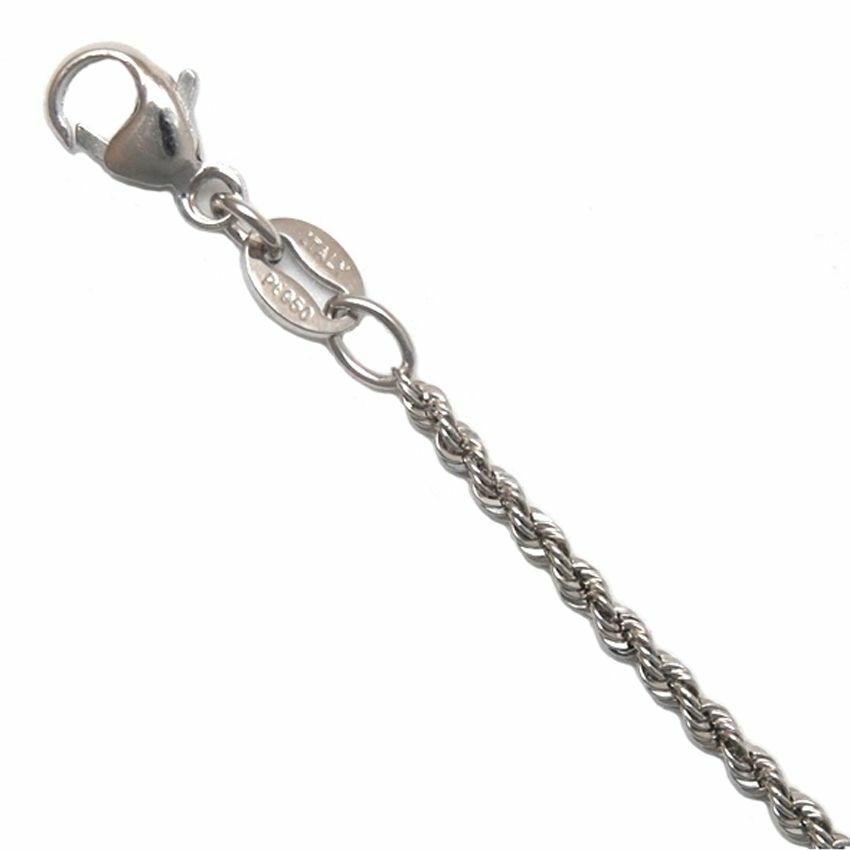 1.7mm Platinum PT950 Laser Cut Rope Chain 16″ 18″ 20″ 24″ or 30″