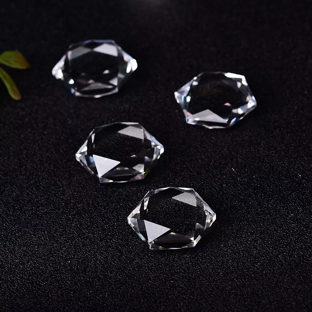 Clear Quartz Crystal Hexagram Pendant Healing Stress Relief Amulet Necklace Gift