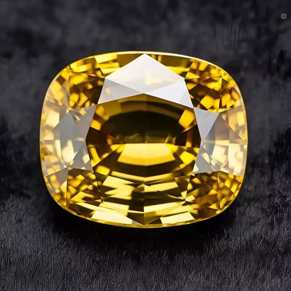 Natural Ceylon Yellow Sapphire Cushion Cut 15-16 Ct EGL Certified Loose Gemstone